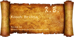 Kosch Britta névjegykártya